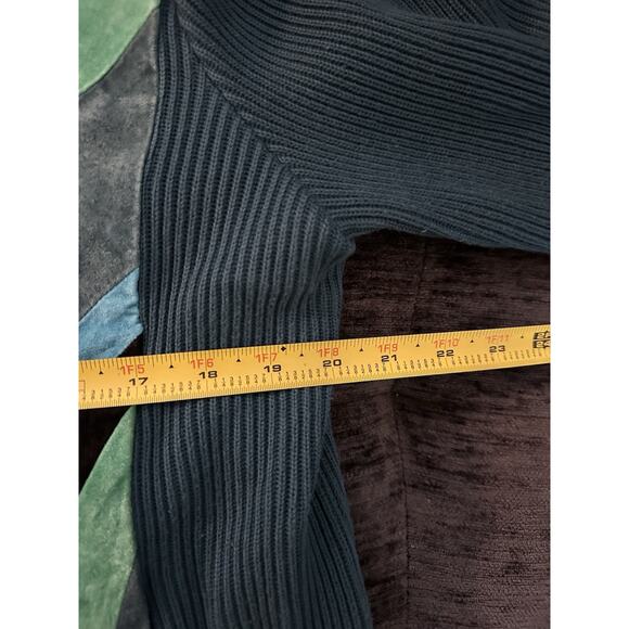 Bob Mackie Teal and Black Leather Jacket - Picture 7 of 7